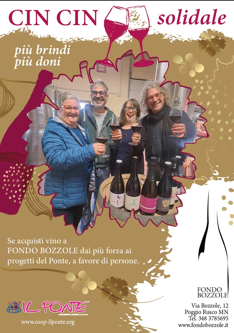 Cin Cin Solidale. Più brindi più doni prosegue fino a gennaio, grazie a Fondo Bozzole