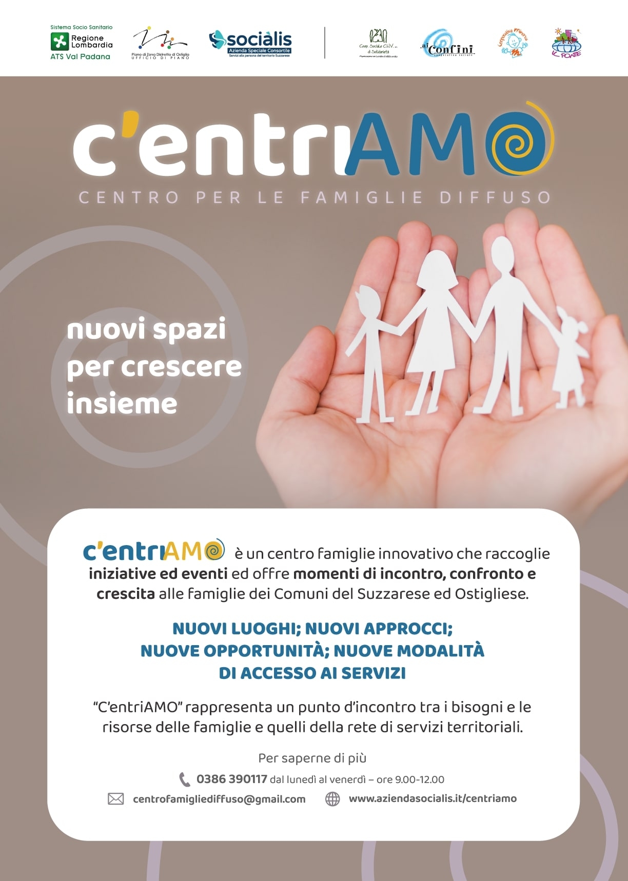 C'entriAMO, il nuovo servizio per le famiglie