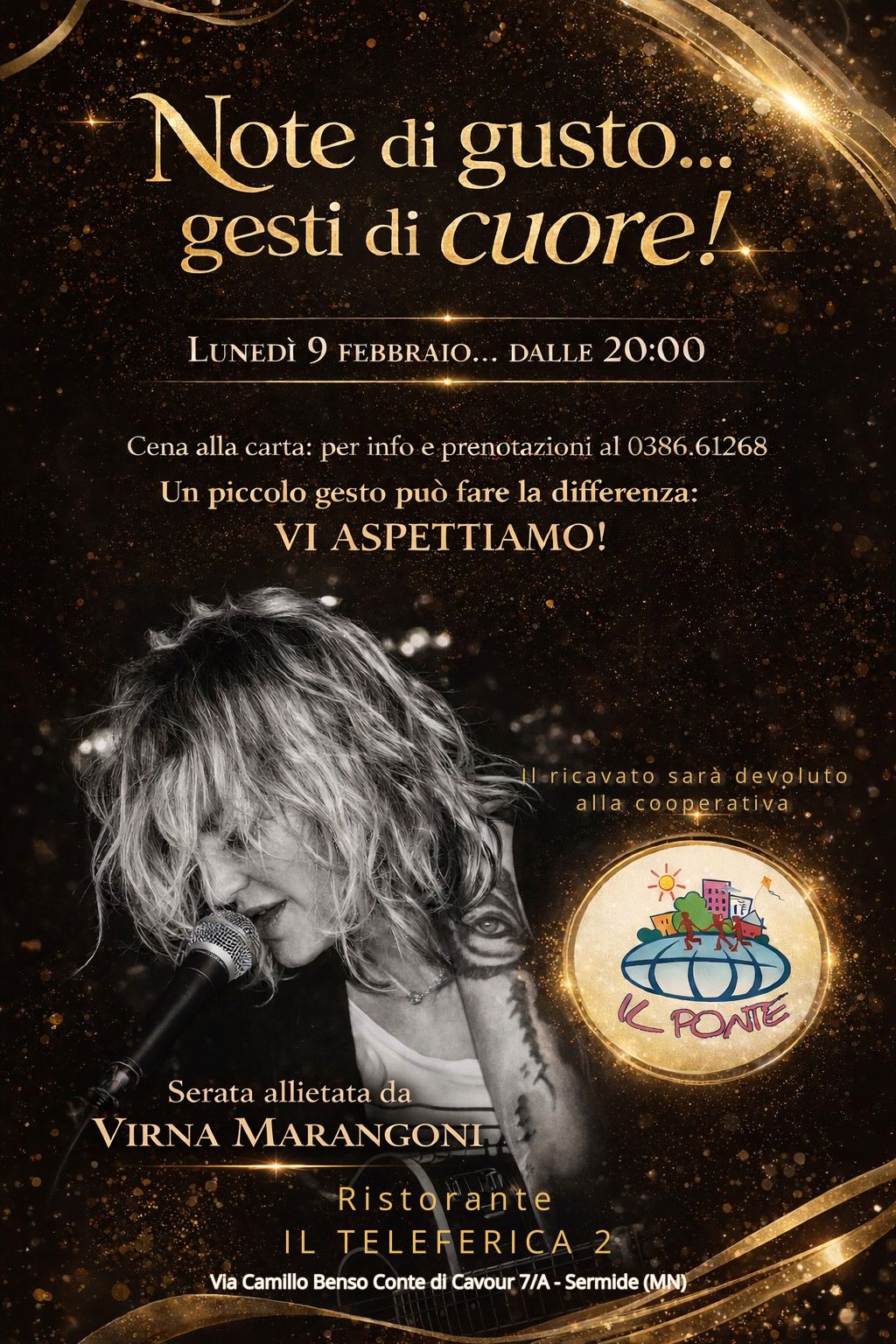 Sold out alla Teleferica di Sermide: cena, musica live e camerieri-per-una-sera per Il Ponte